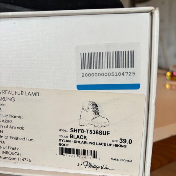 Phillip Lim shearling 'Dylan Hiking Boot' size 39 EU - Picture 3 of 10